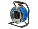 Extension lead | 3x1.5mm2 | 40m | PUR | blue | Sockets no: 4 | reel | 16A