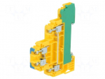 Splice terminal: rail | 32A | screw terminal | yellow-green | W: 6.4mm