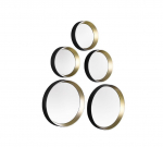 Mirrors&More Lia spogulis set 5-pack melns/zelta 1340180 4251820301440