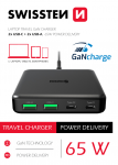 Swissten Desktop GaN Charger 2x USB-C /  2x USB / 65W