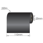 Ribbons 110mm x 220m/25mm/110mm/Wax/Out, melns