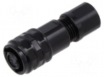 Connector: circular | plug | female | PIN: 3 | IP67 | SA6 | 3.5&divide;4mm | 3A | 30V