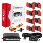 Auto- ja mootorrattatooted, elektroonika, navigatsioon, CB raadio // Parkimisandurite s&uuml;steemid | Keskluku s&uuml;steem | Autoalarmid // Zestaw czujnik&oacute;w parkowania cofania buzzer 8 sensor&oacute;w czarne wewnętrzne 16,5 mm amio-02254