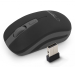 Klaviatuurid ja hiired // Arvuti hiired // EM126EK Mysz bezprzewodowa 2.4GHz 4D optyczna USB Uranus czarno-szara