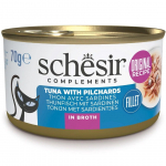 SCHESIR in cooking broth Tuna with sardines - wet cat food - 70 g