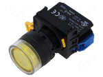 Switch: push-button | 22mm | Stabl.pos: 2 | NO | yellow | LED | IP65 | YW