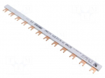 Busbar | 16mm2 | Poles: 1 | Urated: 400V | fork | Pitch: 27mm | L: 210mm | PVC
