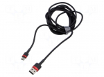 Cable | High Speed,USB 2.0 | USB A plug,USB C plug | 3m | black | 2A