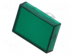 Actuator lens | 16mm | 51 | green | plastic | Face dim: 15.3x21.5mm