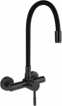 Wall-mounted kitchen faucet with bent spout