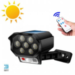 Riff JX-717 Outdoor Wall Mount Solar Battery Lamp with Motion sensor & Remote Control Black
