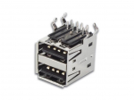 USB A FEMALE, DOUBLE CONNECTOR 90&deg;, PCB MOUNTING