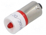 LED lamp | red | BA9S | 28VDC | 28VAC | No.of diodes: 1 | 04