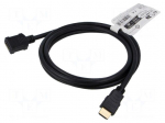 Cable | HDMI socket,HDMI plug | PVC | 3m | black | Core: Cu | black