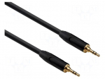 Cable | Jack 3.5mm plug,both sides | 5m | black | &Oslash;cable: 6mm | PVC