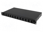 Fiber patch panel | black | Number of ports: 12 | 19" | rack 19"