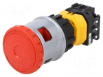 Switch: emergency stop | Stabl.pos: 2 | NC x2 + NO x2 | 30mm | red