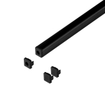 T&ouml;&ouml;riistad ja m&otilde;&otilde;teseadmed // Uued tooted t&ouml;&ouml;riistade, tarvikute kategoorias // Zestaw: profil aluminiowy do taśm LED, 2000 x 7,8 x 9 mm, natynkowy, czarny, klosz czarny, 4 zaślepki