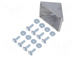 Angle bracket | for profiles | W: 74mm | H: 76mm | L: 76mm | aluminium