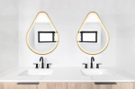 Mirrors&More Frederike spogulis with LED-light 60 x 80 cm zelta IP44 2610179 4251820311579