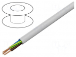 Wire | H05VV-F/SJT | 3x17AWG | stranded | Cu | PVC | grey | 300V | 17AWG