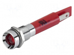 Indicator: LED | recessed | red | 24VDC | 24VAC | &Oslash;8mm | 17 | connectors