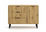 SCANDI 1D3S SLIM OAK ARTISAN CHEST OF DRAWERS