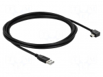 Cable | USB 2.0 | USB A plug,USB B mini plug 90&deg; left/right | 2m