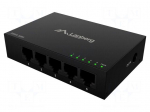 Switch Ethernet | DC socket,RJ45 socket x5 | black | 10Gbps