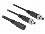 Cable | DC 5,5/2,1 plug x2,DC 5,5/2,1 socket | straight | black