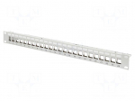 Patch panel | Keystone | RACK | grey | rack 19" | Number of ports: 24