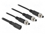 Cable | DC 5,5/2,1 plug x3,DC 5,5/2,1 socket | straight | black
