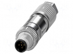 Connector: M12 | plug | PIN: 5 | 48V | straight | IP65 | IDC | Contacts: CuSn