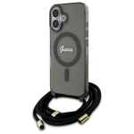 Guess GUHMP16SHCTSGNSK Hardcase Crossbody Cord Script MagSafe for iPhone 16 6.1" / black