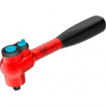 Hazet fine-tooth reversible ratchet 8816HPKV, protectively insulated (red, operating angle 4, ball lock)