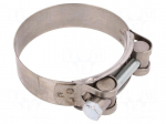 T-bolt clamp | W: 24mm | Clamping: 74&divide;79mm | chrome steel AISI 430