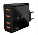 GaN 100W fast wall charger, 4x USB-C PD, black, 76-031#