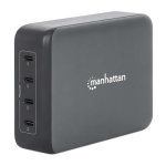 Laadija Manhattan 4-pordiline GaN USB toiteedastusjaam PD 3.1 nelja USB-C PD-pordiga kuni 140W pordi kohta 240W koguv&otilde;imsusega Black