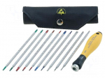 Kit: screwdrivers | Pcs: 11 | Phillips,Torx&reg;,Allen hex key,slot