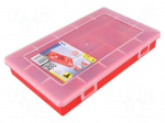 Container: compartment box | 290x185x46mm | red | polypropylene