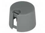 Knob | with pointer | plastic | &Oslash;shaft: 6mm | &Oslash;20x16mm | grey | push-in
