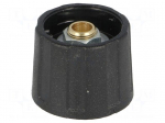 Knob | without pointer | ABS | &Oslash;shaft: 6.35mm | &Oslash;20x15.5mm | black