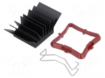 Heatsink: extruded | grilled | BGA | black | L: 23mm | W: 23mm | H: 14.5mm
