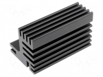 Heatsink: extruded | TO220 | black | L: 50mm | W: 30mm | H: 31mm | 7.8K/W