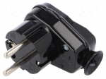 Connector: AC supply | male | plug | 2P+PE | 250VAC | 16A | black | PIN: 3