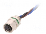 Connector: M8 | female | PIN: 3 | for panel mounting,rear side nut