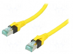 Patch cord | S/FTP | 6 | stranded | Cu | PUR | yellow | 1.5m | 26AWG | Cores: 8