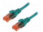 Patch cord | U/UTP | 6 | stranded | CCA | PVC | green | 0.5m | 26AWG
