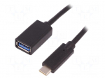 Cable | USB 3.0 | USB A socket,USB C plug | 0.25m