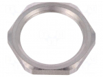 Nut | M25 | stainless steel | Thk: 4mm | Spanner: 27mm | Thread: metric